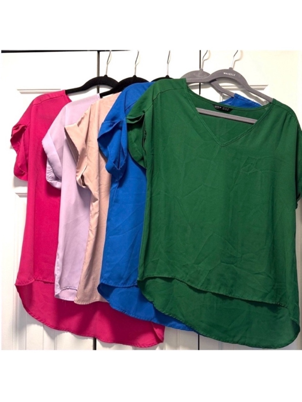 Women’s V-Neck Short Sleeve Blouse bundle of 5 tops